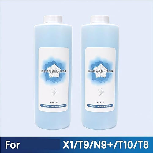 1L Large Capacity Vacuum Cleaner Floor Cleaning Solution Compatible With ECOVACS Deebot N9＋T10 OMNI/T10 TURBO/X1 OMNI/X1 TURBO Quick Floor Cleaning Solution(1L 1pcs)
