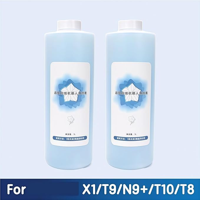 1L Large Capacity Vacuum Cleaner Floor Cleaning Solution Compatible With ECOVACS Deebot N9＋T10 OMNI/T10 TURBO/X1 OMNI/X1 TURBO Quick Floor Cleaning Solution(1L 5pcs)