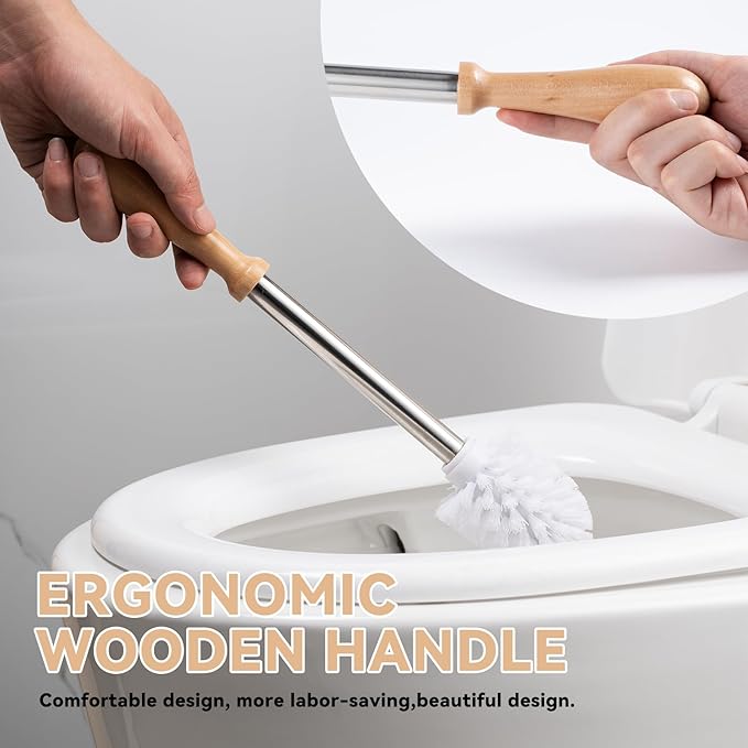 White Toilet Brush and Holder SetCute Duck Bathroom Decor Non-Slip Handle Toilet Bowl Brush Practical Bathroom Accessories Cleaning Tools Set