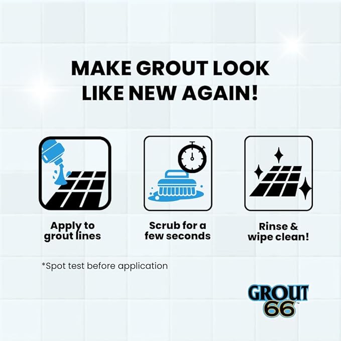Grout66: Grout and Tile Cleaner with Low-Odor Non-Fuming Formula Ideal for Heavy-Duty Cleaning Quick Touch-Ups and Tile Maintenance. This Three Quarts Kit ensures Effortless Cleaning.