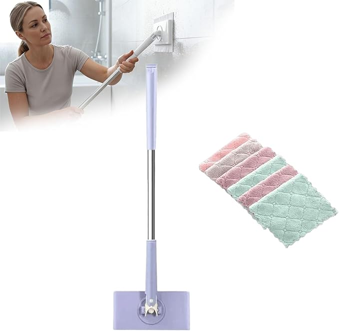 Snap Grip Zero Touch Mini Mop Convenient Cloth Changing Mini Mops with Hands-Free Cloth Release Wet &amp Dry Cleaning Lightweight Snap for Floors &amp Corners