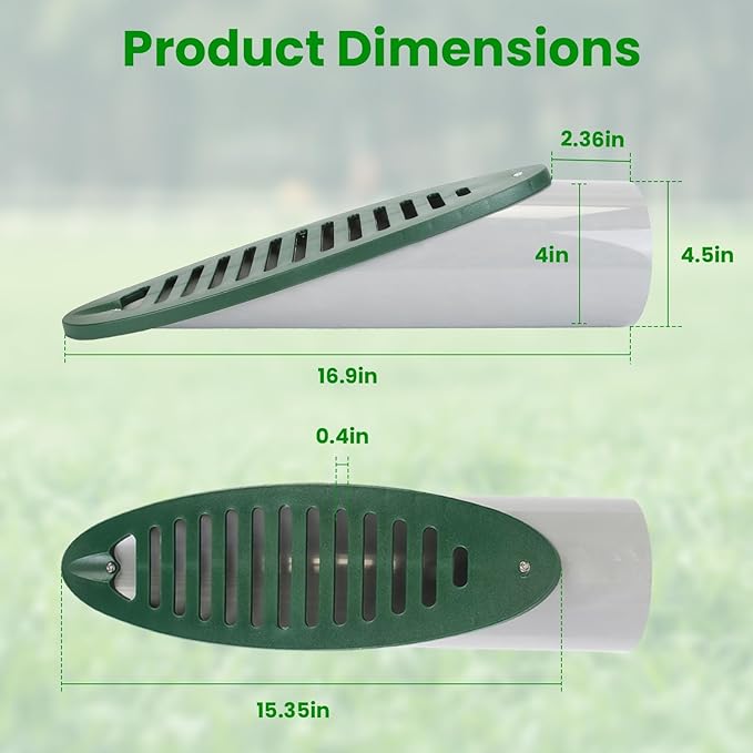 iMounTEK Yard Drain Emitter 4Inch Angled Yard Drainage Pipe With Sloped Grate Yard Drain Emitter For Sump Pump Discharge Downspout Extensions Compatible With 4” Connections/2 PCS