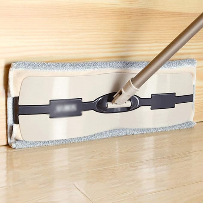 Professional Microfiber Mop for Hardwood Laminate Tile Floor Cleaning Stainless Steel Telescopic Handle Khaki