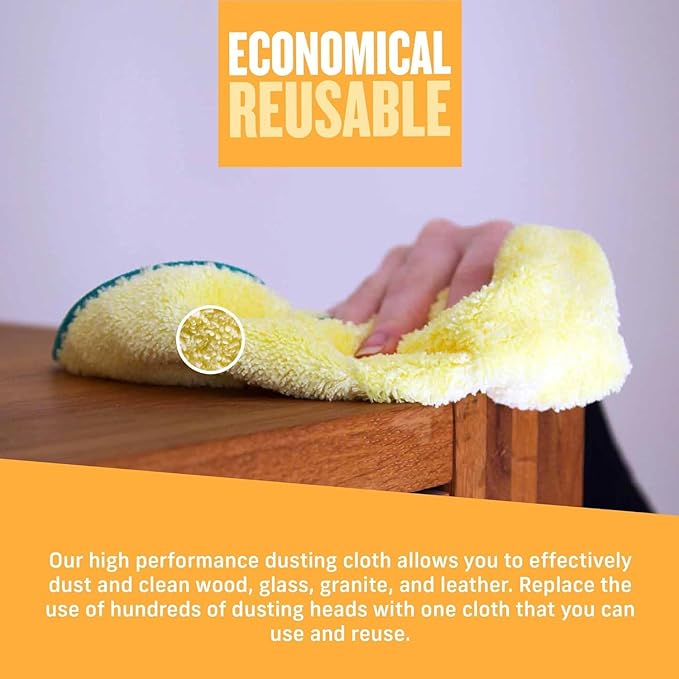 E-Cloth Duster &amp Cleaning Bundle - Microfiber Cloth Set - Includes Flexi-Edge Floor Dusting Mop High Performance Dusting Cloth &amp Glove Cleaning Wand and Replacement Mop Head