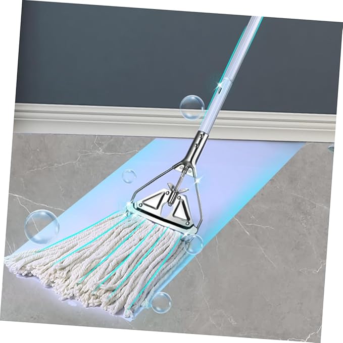 Beaupretty Heavy Duty Cotton Mop for Wet Dry Cleaning Versatile Floor Cleaning Tool for Hardwood Tile and Durable Easy to Operate Non Slip Handle for Household Use