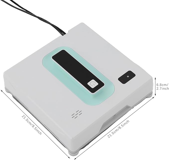 Automatic Window Vacuum Cleaner 1.69Oz Window Cleaning Robot Cordless Robot Window Cleaner Machine for Homes and Office Buildings 8.5 x 8.5 x 2.7 Inch White + Light Green