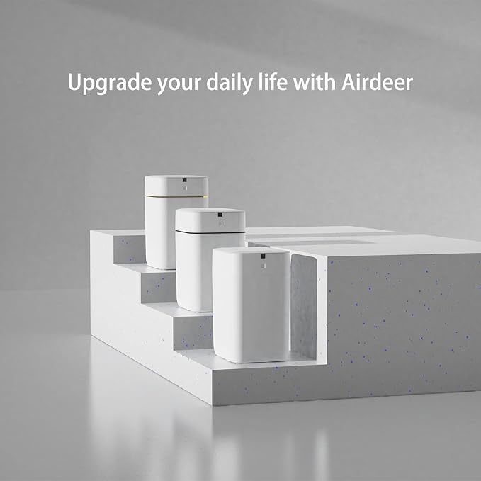 Airdeer Automatic Trash Can 4 Gallon Self Sealing and Self-Changing Smart Trash Can Motion Sensor Touchless Garbage can with lid for Kitchen Bathroom Office 6 Refill Rings(A1 Golden line)