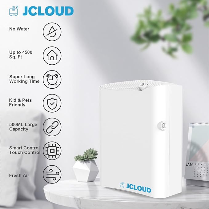 JCLOUD Smart Scent Air Machine Pro for Home HVAC Scent Diffuser for Essential Oils 500ML with Cold Air Technology Waterless Aromatherapy Diffuser Cover Up to 4500 Sq.Ft White