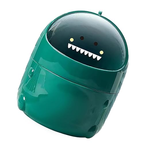 Mini Desktop Trash Can Plastic Mini Trash Can for Desk with Lid Small Cute Shaped Countertop Bin Waste Paper Bin Small Waste Bin for Dining Table Desk Home Office Easy Storage Big Size