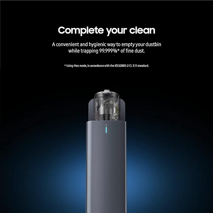 SAMSUNG Jet 75 Complete Cordless Stick Vacuum Cleaner w/ Clean Station Removable Battery Lightweight Powerful Cleaning for Hardwood Floors Carpets Area Rugs VS20T7551P5/AA Silver (Renewed)