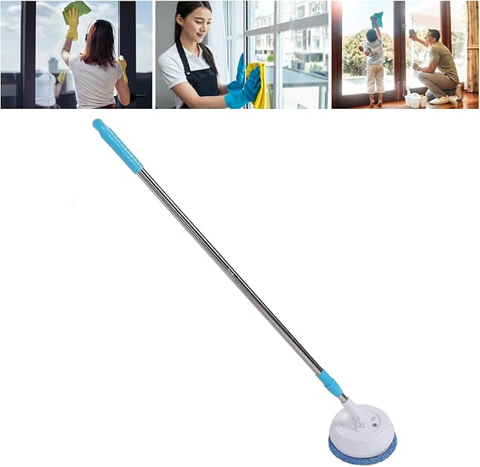 Cordless Electric Mop Cordless Power Mop with Flexible Head and Telescoping Rod Powerful Spin Cleaning for Floor Window Ceiling Includes 6Pcs Accessories for Home Use (Style 2)