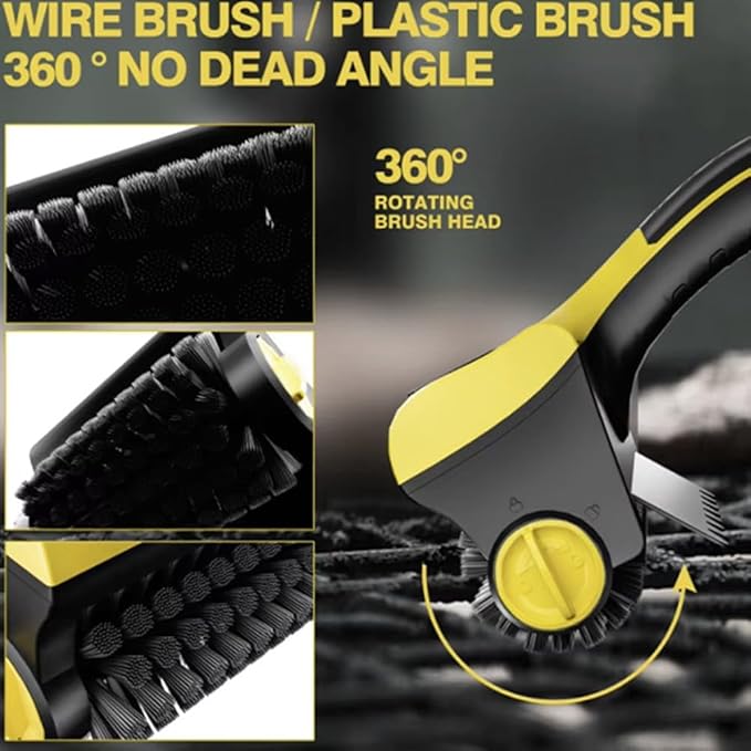 High-Speed Cordless Electric Grill Cleaner Bristle-Free Rechargeable Brush Picnic Camping BBQ Wire Bathroom Tile Bathtub Cleaning Tool