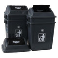 6 Gallon Plastic Swing Lid Trash Can Garbage Can with Swing Top Lids 4 Packs