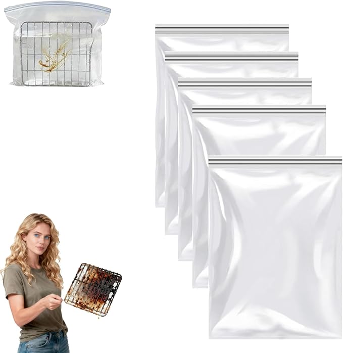 Oven Rack Cleaning Bags No Scrub Oven Rack Cleaning Bags Reusable Leak Proof OvenGrate CleaningBags For Deep Soaking Grill Grates Removable Metal Rack BBQ Racks (27.5 x 19.6in)