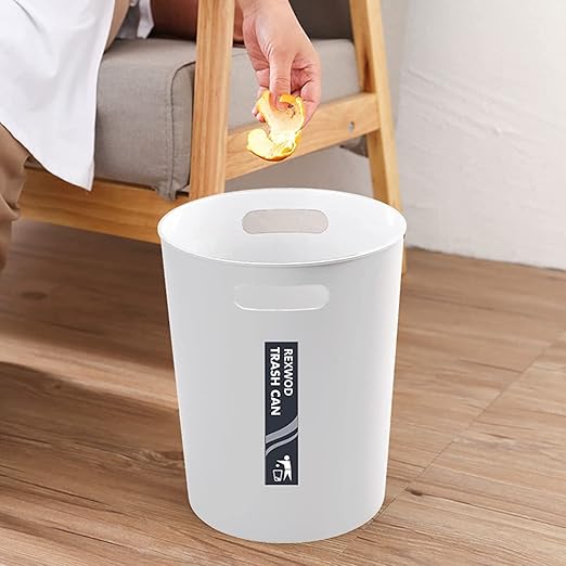 4 Pack Small Trash Can for Bathroom - 3 Gallon/12-Liter Wastebasket Round Plastic Garbage Container Bin for Bedroom Office White.