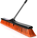 24 Push Broom Heavy Duty Outdoor Commercial Broom for Cleaning with 55 Long Handle and Stiff Bristles for Driveway Garage Yard Patio Warehouse Concrete Floor CleaningOrange