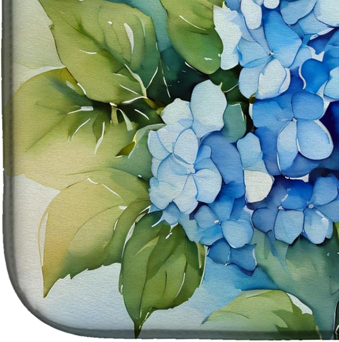 Caroline's Treasures DAC1580DDM Hydrangeas in Watercolor Dish Drying Mat Absorbent Dish Drying Mat Pad for Kitchen Counter Dish Drainer Mat for Countertop 14 x 21 Multicolor
