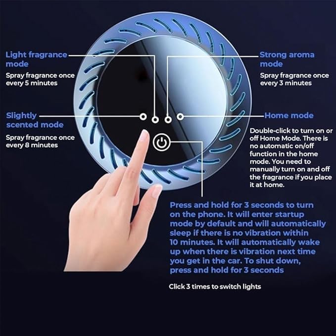 TOMSE 1 Pcs Spray Car Viewing Aromatherapy Diffuser for Bentley Flying Spur Azure/Bentayga EWB Azure/Brooklands CoupéRechargeable Auto On/Off Diffuser Long-Lasting Fragrance Portable Interior