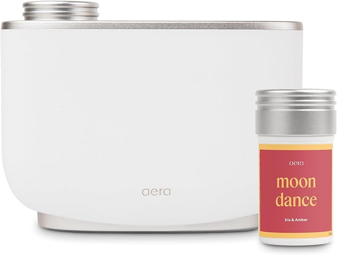 Aera Waterless Plug-in Essential Oil Diffuser for Large Rooms + Moondance Fragrance Capsule – Wi-Fi App &amp Alexa Control – Luxury Home Fragrance Scent Machine Starter Kit (Includes 1 Capsule)