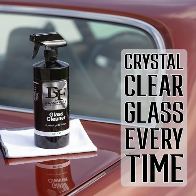 Blackfire Pro Detailers Choice Glass Cleaner | Streak-Free &amp Ammonia-Free Formula | Safe for Tinted Windows &amp Automotive Glass | BF-430 | 32 oz Spray Bottle