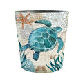 10L/2.64 Gallon Trash Can Decorative Waste Basket PU Leather Waste Paper Basket Waterproof Garbage Can for Bathroom Bedroom Office Kitchen and Living Room - Turtle