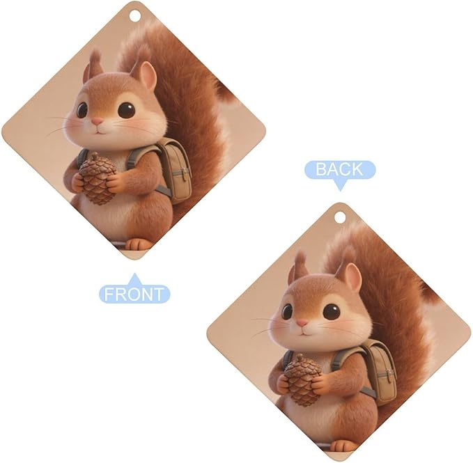 5PCS Car Air Freshener Hanging Personalized Double Sided Squirrel Small Backpack Car Fresheners Long Lasting New Cars Scents Cute Automotive Freshies for Closets Drawers (tea)