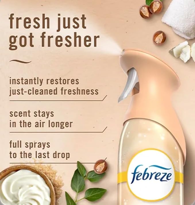 Febreeze Air Mist Soothe and Restore Whipped Warm Sugar Shea Butter Limited Edition Scent 2 Pack