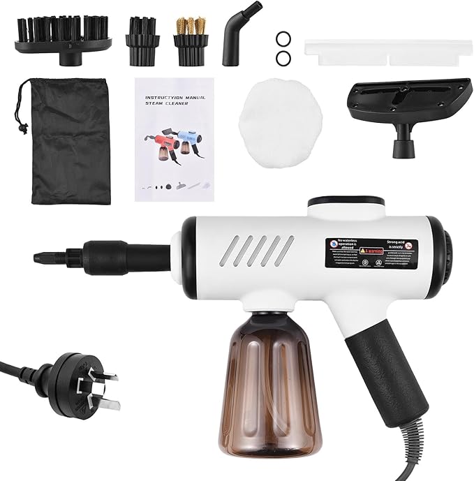 Handheld Steam Cleaner 1500W Portable Steamer for Cleaning with 600ml Removable Tank &amp 7 Accessories - Adjustable 3-Temperature Control Fast Heating &amp Deep Cleaning for Home (US plug)