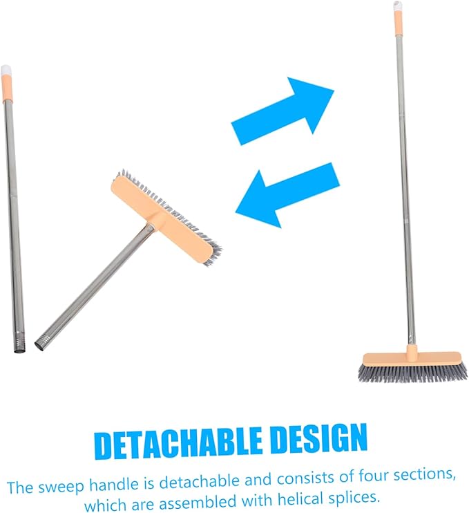 3 Pieces Floor Cleaning Brush Tile Grout Brush Kitchen Scrubbing Cleaning Brush Stiff Grout Cleaner Abs Bathroom Brush Broom (Naranja Nórdico 31X5.5X121CM)