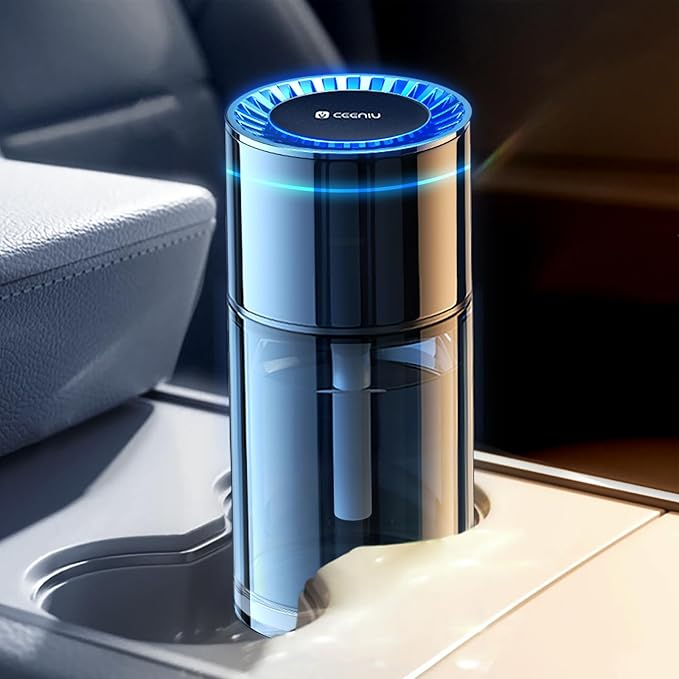 Ceeniu New Smart Car Air Freshener 135ml Last 6 Months Auto ON/OFF Car Freshener Long Lasting Multi-mode Adjustable Ambiance Light Natural French Fragrance CF3 Aroma Diffuser Mint Ice Scent