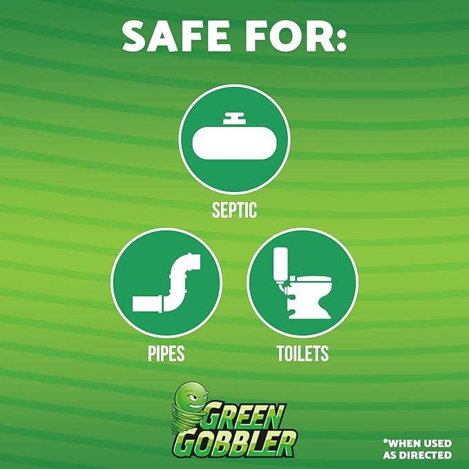 Green Gobbler EMERGENCY Septic Sludge Remover - Septic Tank Clog Remover Treatment for Clogs Back-Ups &amp Foul Odors and Overflow Prevention - 1 Gallon