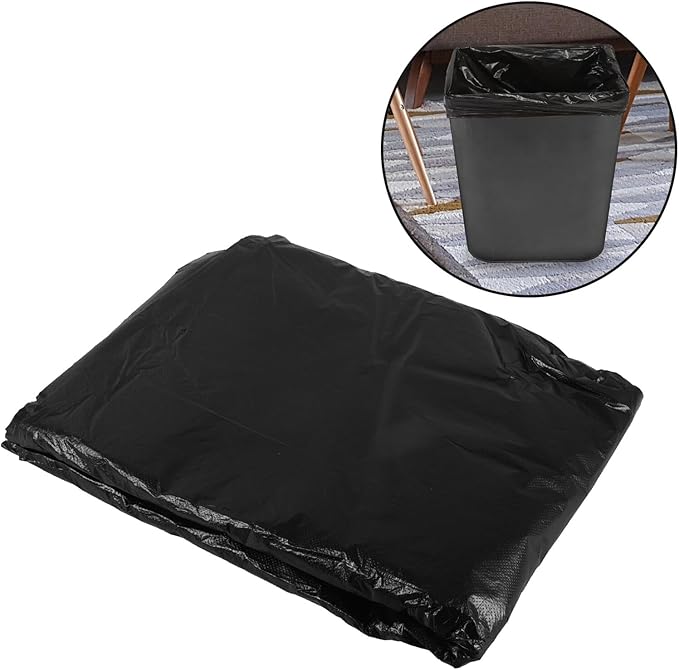 25pcs Black Trash Bags 80x100cm Thickened 2.5 Mil Plastic Garbage Bags for Kitchen Bathroom Office Wastebaskets