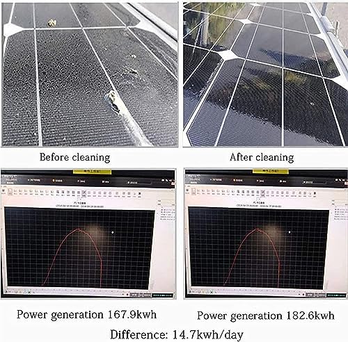 Glass Cleaning Brush Home Water Fed Telescopic Pole Kit Solar Panel Brush Rotating for Photovoltaic PanelExtendable Window Cleaning Pole - 10m/32.8ft Telescopic Brush for Photovoltaic Panel