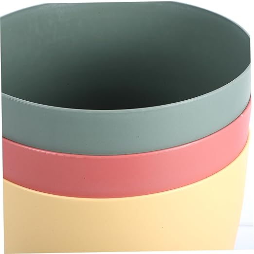 Cabilock Lidless Round Plastic Trash Can Large Capacity Home Office Bedroom Waste Basket