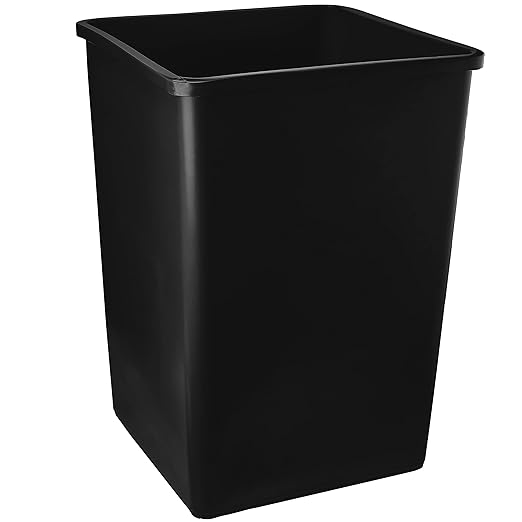 PRO&ampFamily 140 Qt. / 35 Gallon / 132 Liters Black Square Trash Can. Trash Bin Kitchen Garbage Can Waste Basket Recycle Bin