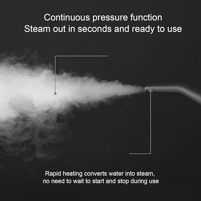 Steam Cleaner 1500W Handheld Portable Steamer with 6 Gear Adjustable 4 Bar Pressure 15s Heat Up 1250ML Tank for Home Car Tile Grout Dirt (US Plug 110V)
