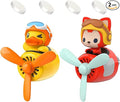 2 Pieces Car Air Fresheners Cute Bear Pilot Car Diffuser Propeller Air Outlet Vent Fresheners Suitable for Automotive Interior Decoration (Duck+Fox)