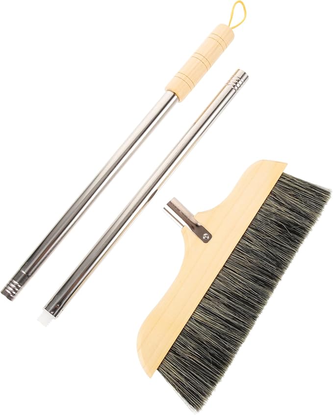 Long Handle Bristle Broom for Home Cleaning Soft Bristles for Easy Pet Hair Removal Wood and Construction for Kitchen Living Room and Bathroom Use