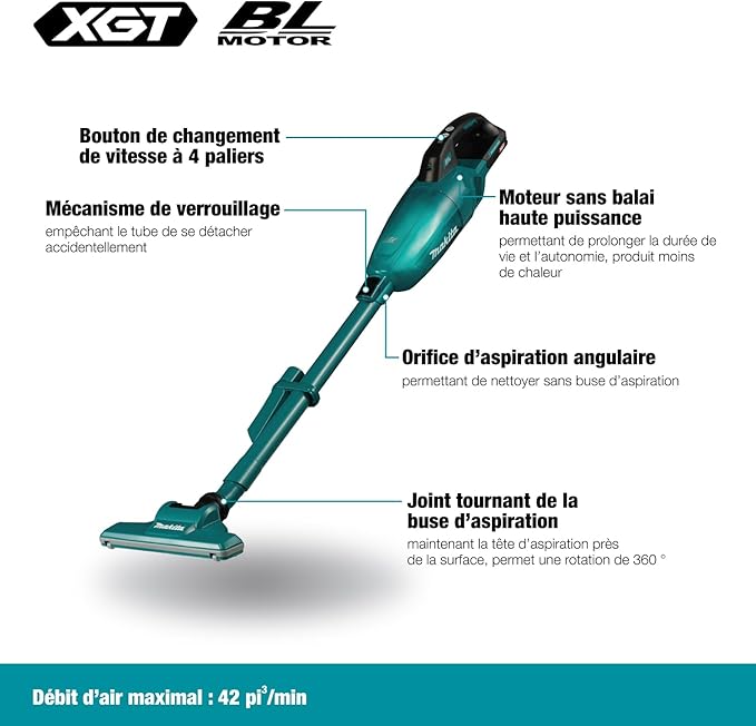 Makita CL001GZ01 Battery Stick Vacuum Cleaner Blue XGT 40V Max Basic Body