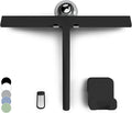 GÜTEWERK Shower Squeegee for Glass Doors Silicone Window Squeegee Bathroom and Glass Cleaning - Black - 13 Inch