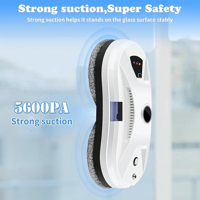 Intelligent Window Cleaning Robot 5600Pa Window Cleaner Robot Multiple Safety System for High-Rise Windows Ceiling Outdoor Indoor