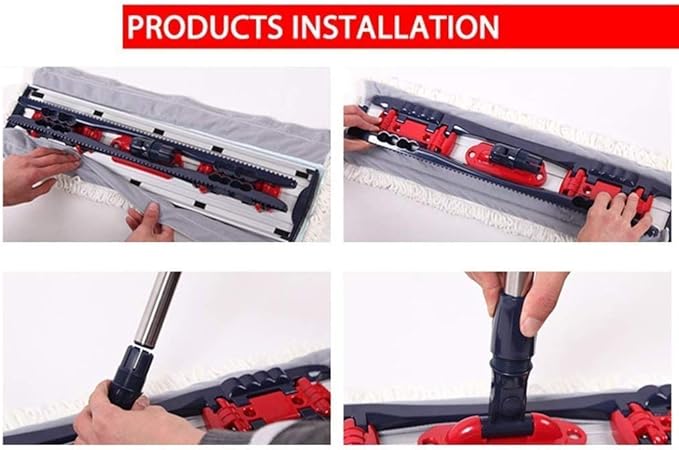 Mop - Microfiber Floor for Hardwood Cleaning Rotating Dust Wet with Aluminum Extended Handle Reusable Washable Pads Cloth