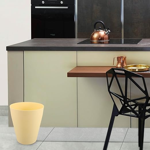 Happyyami Modern Plastic Waste Basket Large Capacity Trash Can for Home Office Bedroom Bathroom