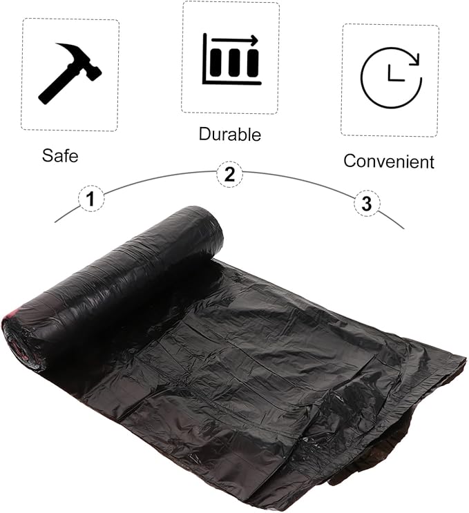 VALICLUD 10 Packs Disposable Plastic Trash Bags with Drawstring Leakproof Garbage Bags for Kitchen Bathroom Office Large Capacity PP Material Extra Strong and Odorless