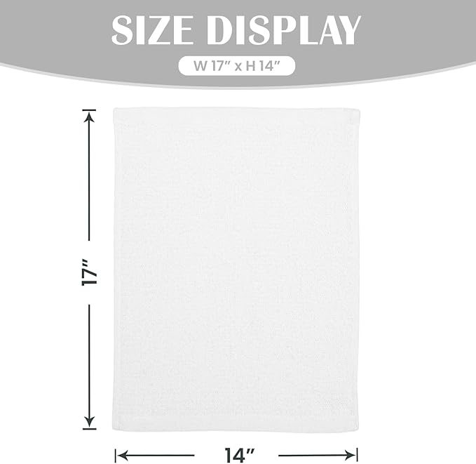 Reed&ampPick Terry Bar Mop Towels (Value Pack of 60) Size 14x17 – Absorbent and Durable Multipurpose Cleaning Rags Cotton Cleaning Towels Terry Cloth Rags Reusable Shop Rags (White)