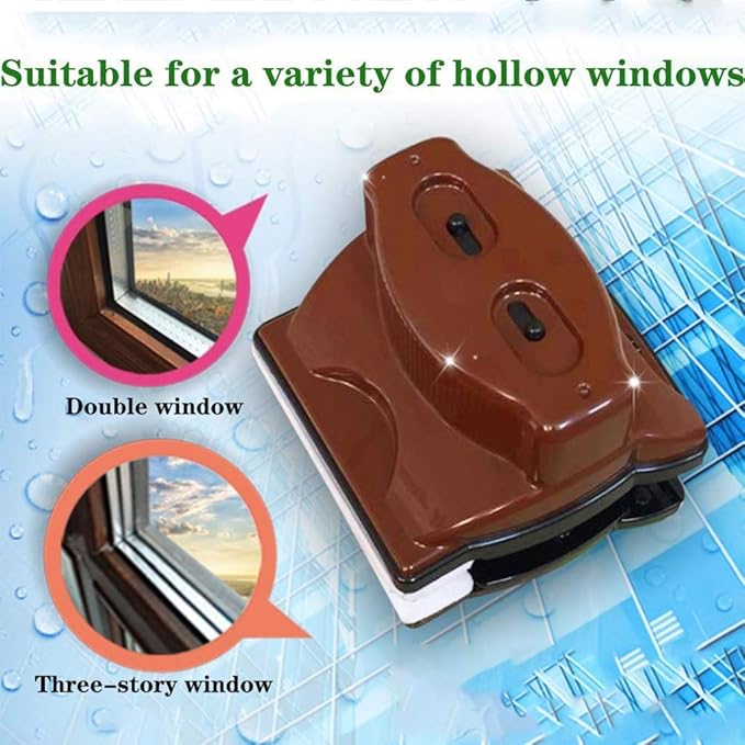 Glass Double-sided WipeWindow Cleaner Wiper Magnetic Cleaning Tools Brush for High Rise Glazed Windows