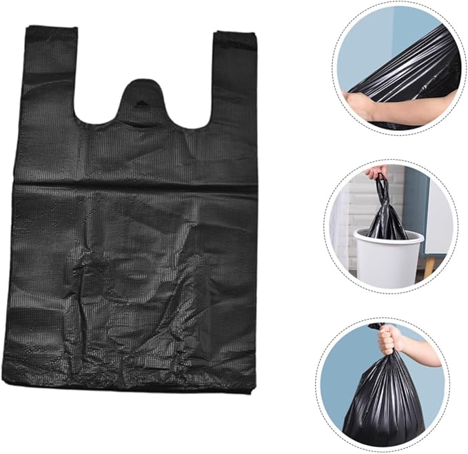 200pcs Thickened Plastic Trash Bags for Bathroom and Kitchen Leak-resistant Garbage Can Liners for Home and Office Large Capacity Waste Bags