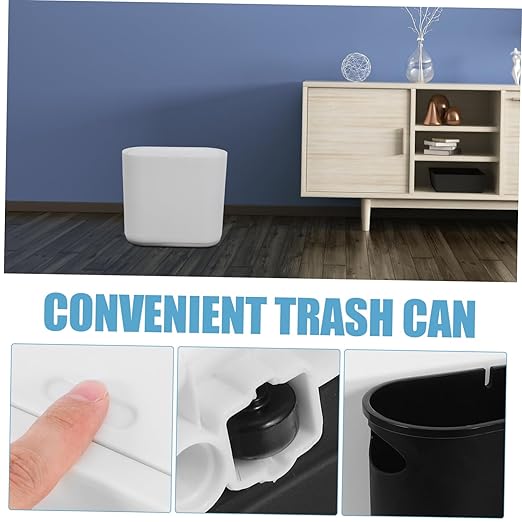 OUNONA Trash Can Wastebasket Press Type Lid Dual Kitchen Garbage Bin for Wet and Dry Separation Space-Saving Design for Home Office and Bathroom Use