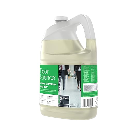 Diversey Floor Science CBD540458 Professional Cleaner and Restorer Spray Buff Cleans &amp Shines with Citrus Scent Ready-to-Use 1-Gallon (Pack of 4)