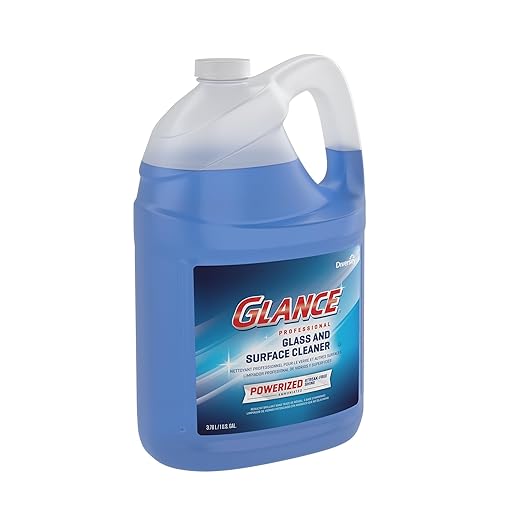 Glance CBD540311 Powerized Professional Glass &amp Surface Cleaner Streak Free Commercial Ammoniated Liquid Window Spray Ready-to-Use Refill 1-Gallon (Pack of 2)